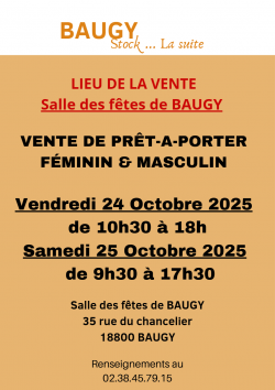 Vente prêt à porter Baugy La suite | 24 et 25 octobre 2025