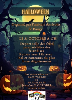 Halloween 31 octobre | Amicale des écoles BAUGY