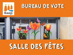 BUREAU DE VOTE DE BAUGY CENTRE BOURG A LA SALLE DES FÊTES
