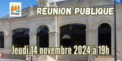 RÉUNION PUBLIQUE 14 NOVEMBRE À 19H À LA SALLE DES FETES